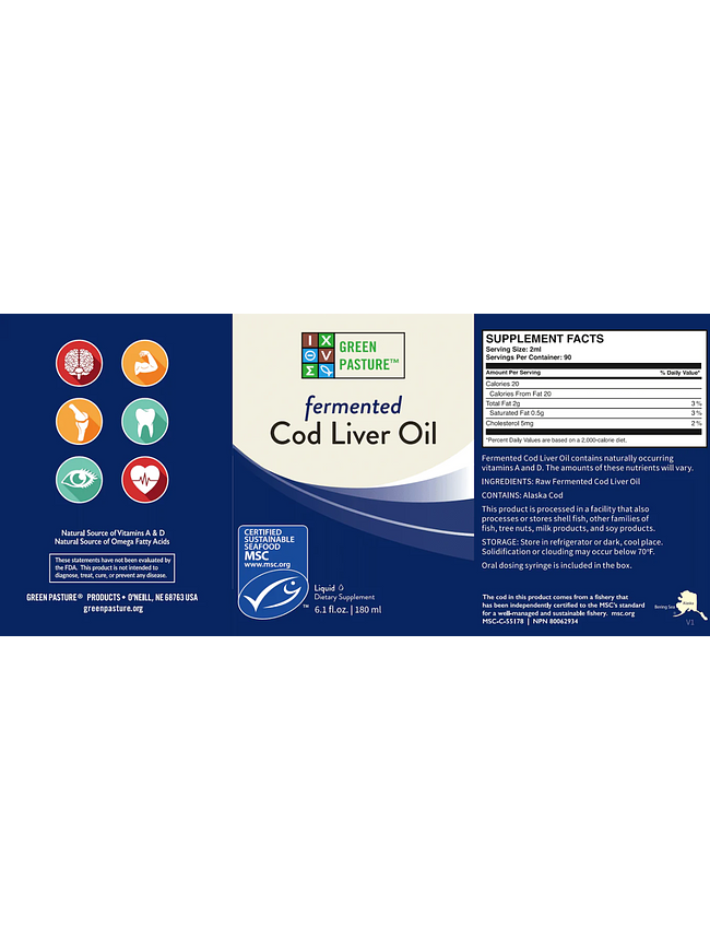 Cod Liver Oil - Cinnamon Fermented 6.1 oz.